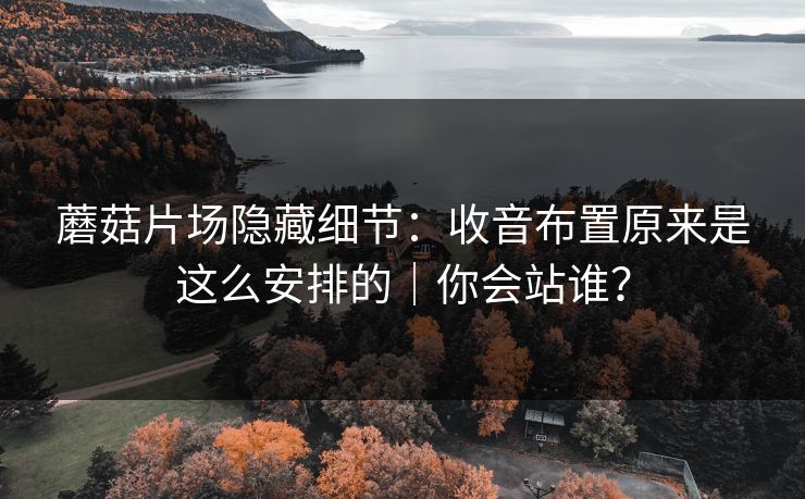 蘑菇片场隐藏细节:收音布置原来是这么安排的|你会站谁? 蘑菇片场隐藏细节:收音布置原来是这么安排的|你会站谁?